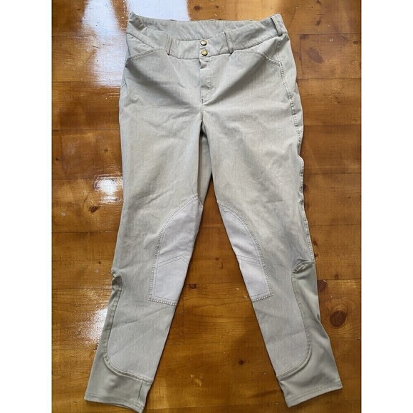 Dover Saddlery Woman Breeches Equestrian Riding Pants Khaki White? Size 30 - Picture 1 of 7